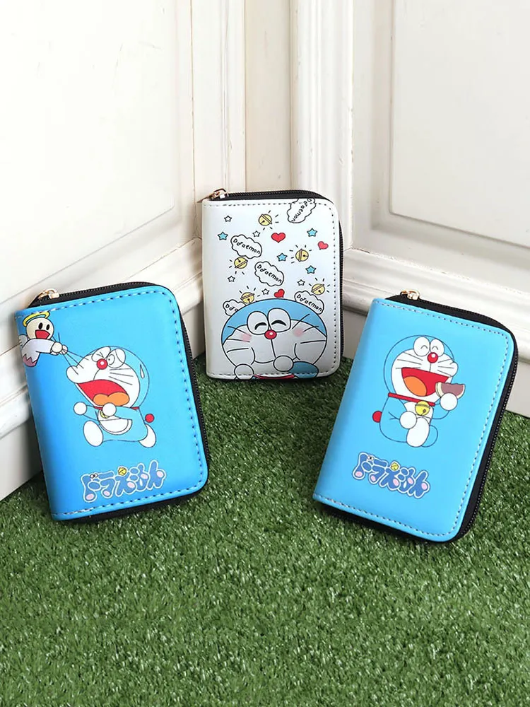 Doraemon Cute Cartoon Coin Purse for Kids – Card Holder Wallet with Multiple Slots & Zipper Pocket, Portable Mini Purse for Boys, Girls & Doraemon Fans